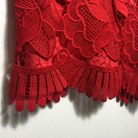 Lovers & Friends Red Caspian Lace Dress SzS - Picture 2 of 6